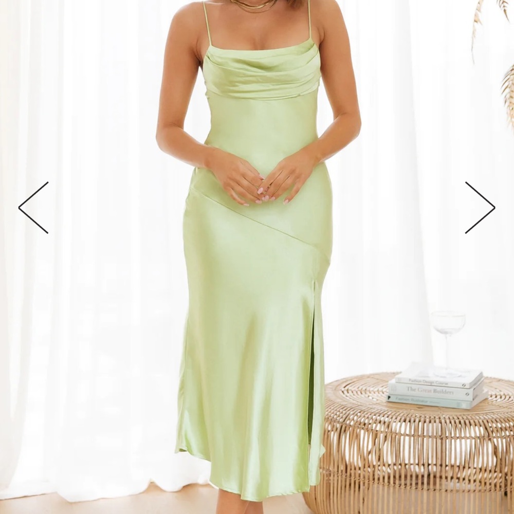 HELLO MOLLY LYCHEE MARTINI MIDI DRESS LIME